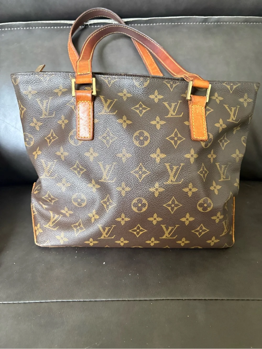 Vintage Authentic LOUIS VUITTON Cabas Piano Tote Hand Bag Monogram Canvas